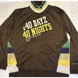 Sean John Full Zip Varsity Jacket Y2K Brown 40 Dayz 40 Nights Mens 3X Streetwear